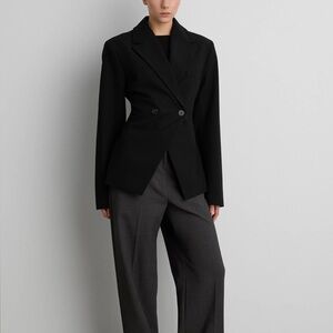OAK + FORT Black Asymmetrical Blazer